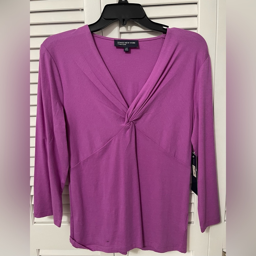 NWT JONES NEW YORK Signature Collection knot top, Size L
